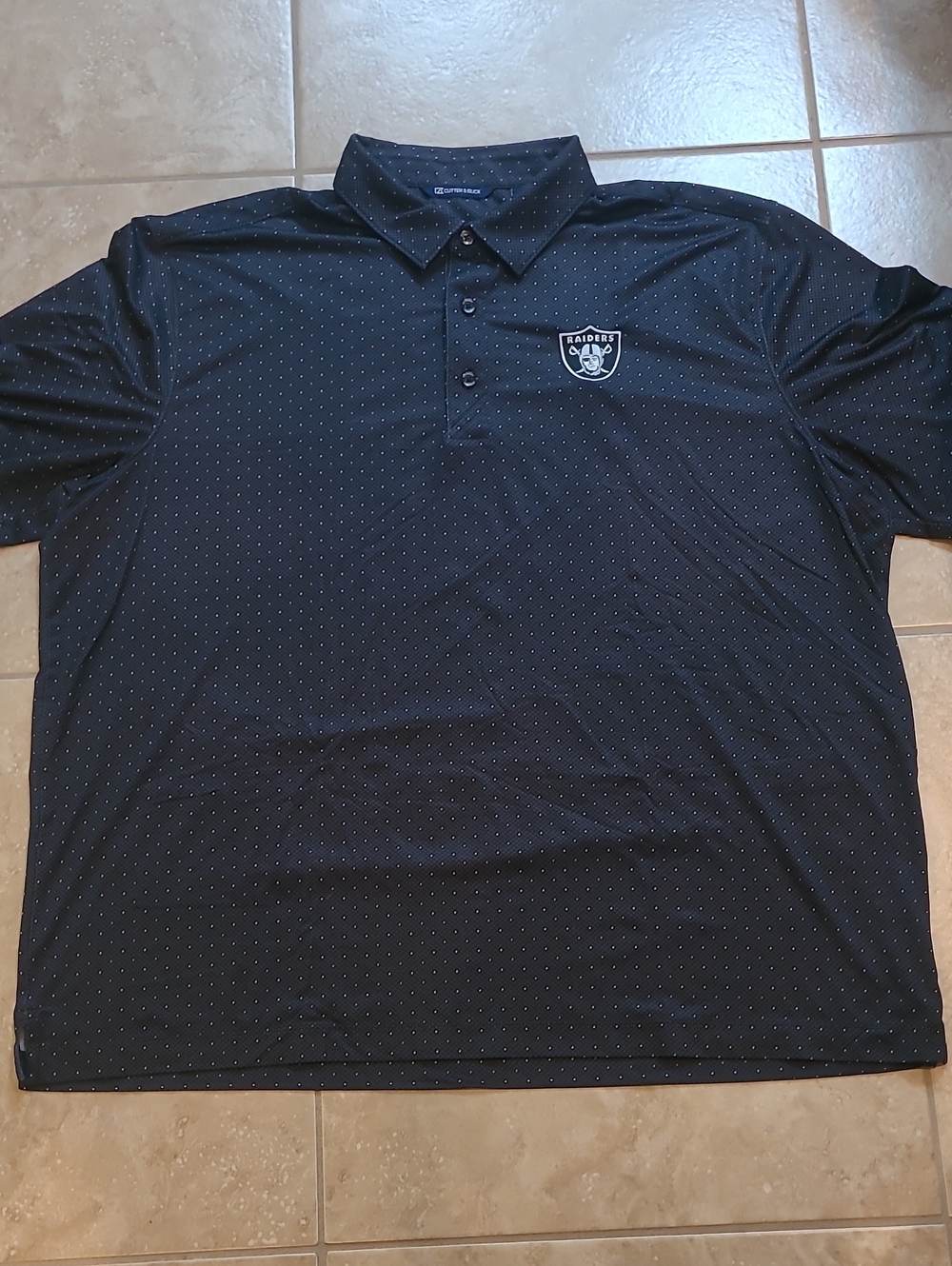 Cutter & Buck Black Raiders Polo with Dot Pattern